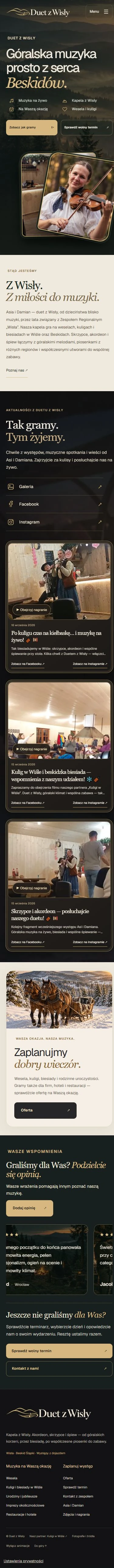 Przewijana mobilna strona Duet z Wisły
