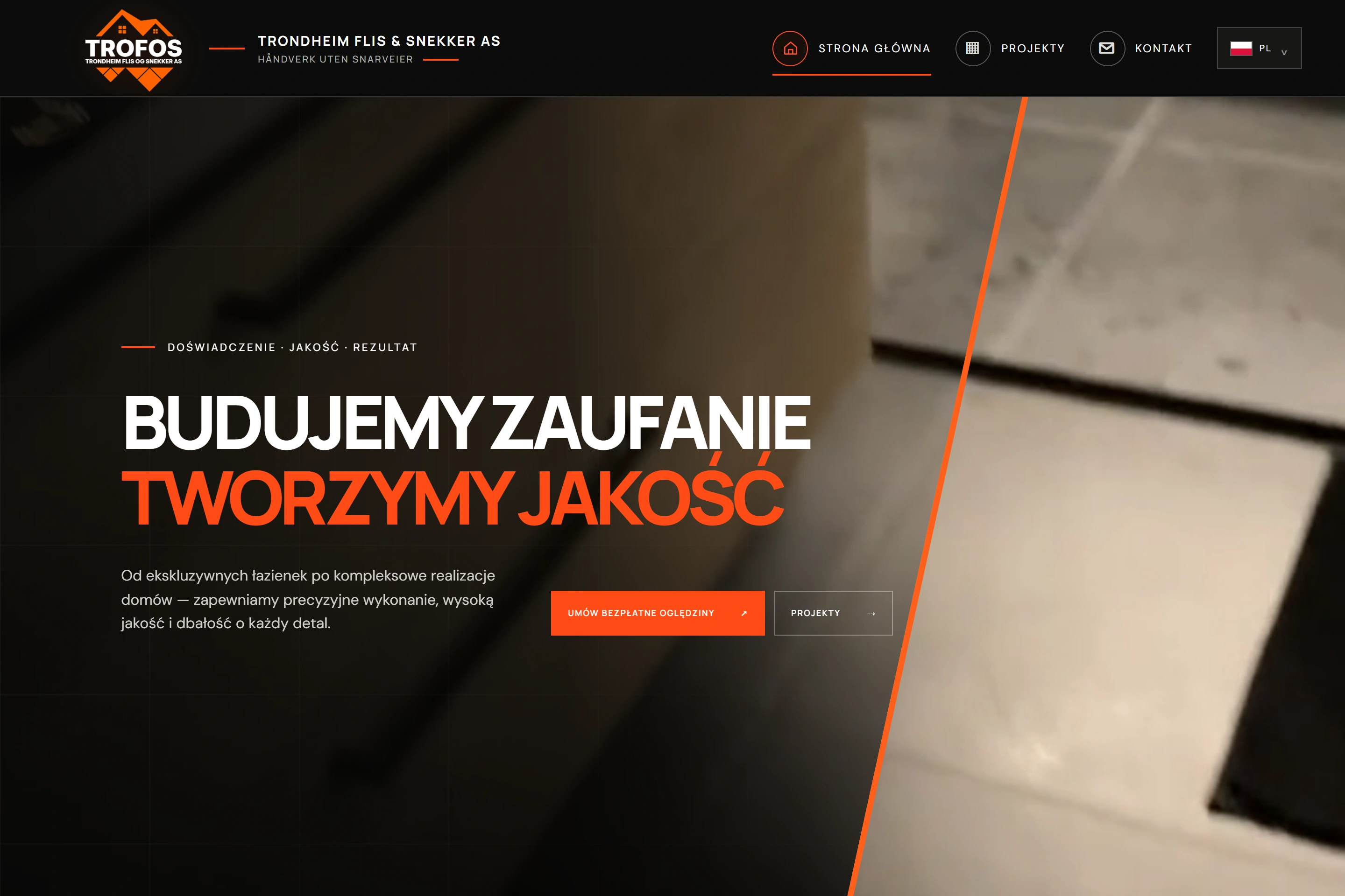 Podgląd projektu Trofos